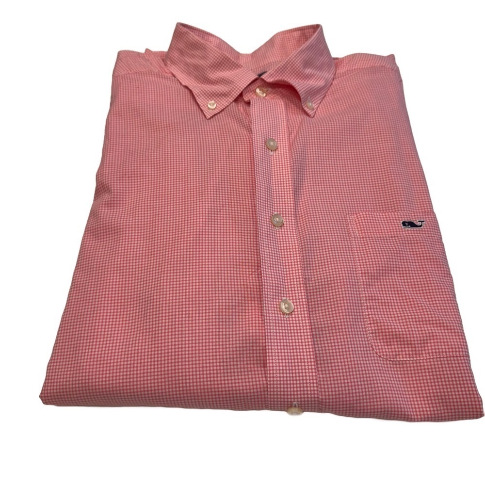 Vineyard Vines Men’s Button Down Shirt  Classic Fit Tucker Pink Check Sz XL